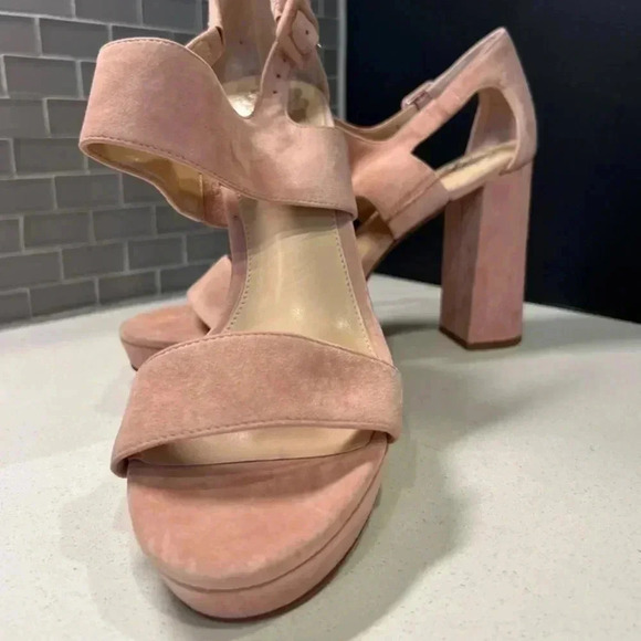 Vince Camuto Mauve Suede Block Heel Ankle Strap - Size 10 - Picture 14 of 14
